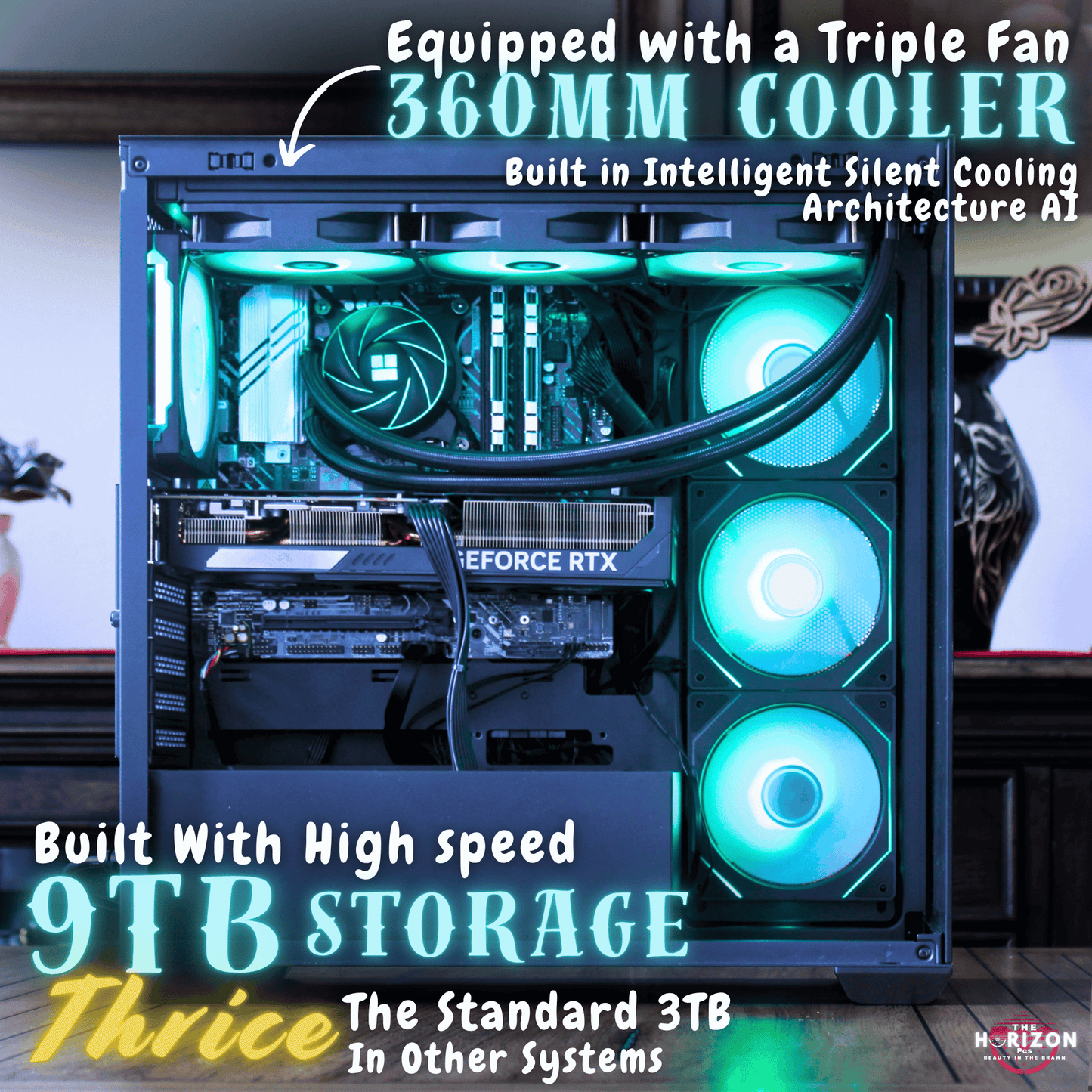 The Horizon Autherium Dragon RGB I9 RTX Gaming PC || 64GB RAM || 9TB High Speed Storage || Core I9 Upto 5.4Ghz || RTX 5070 OC || Windows 11 PRO || 360MM AIO || 2.4GB/s WiFi 6E, VR and Gaming Ready Visit the The Horizon Pcs Store